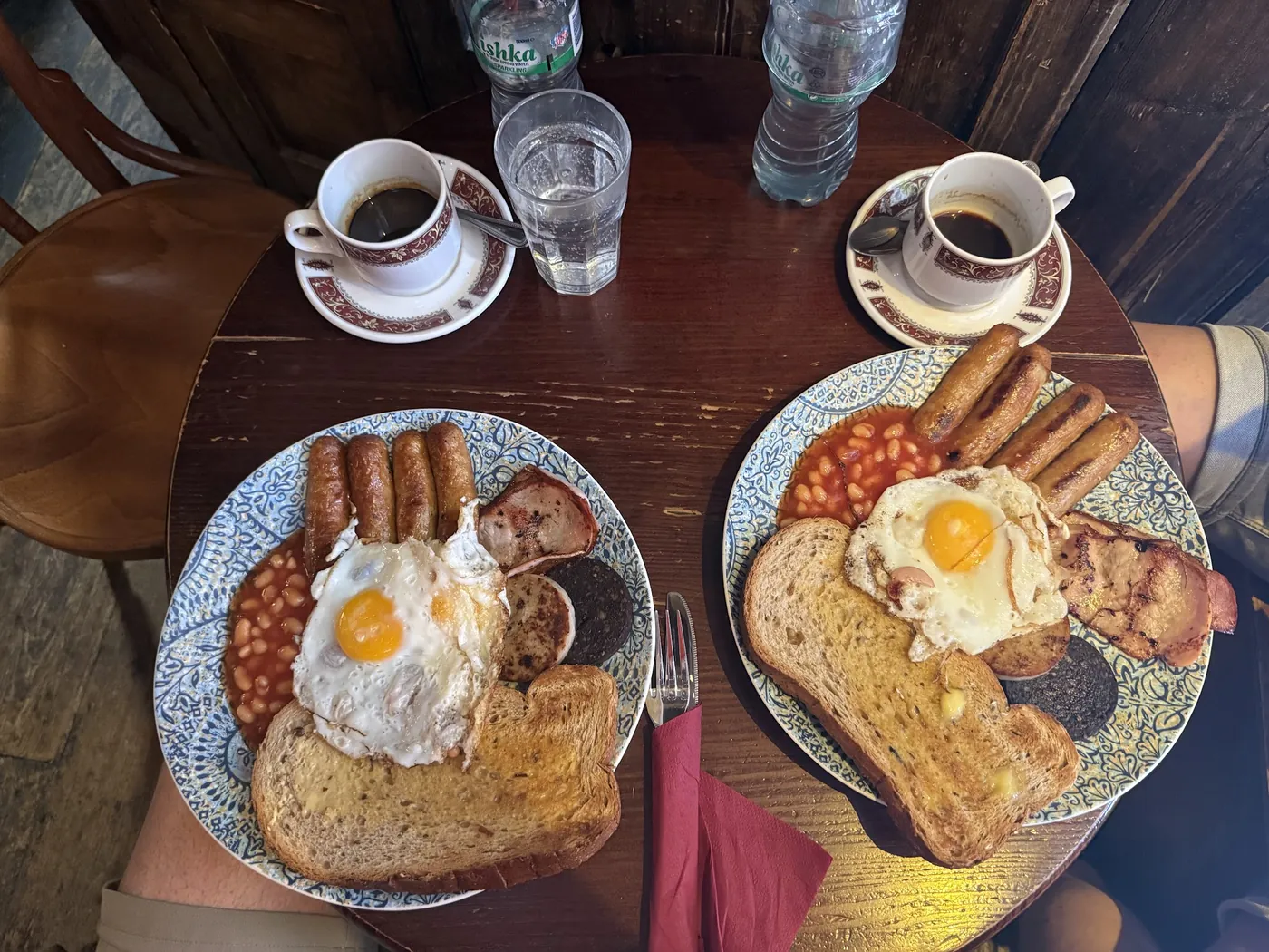 the full Irish, table by the window